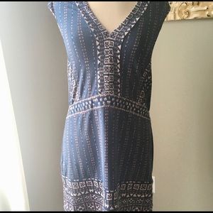 Aztec pattern blue dress